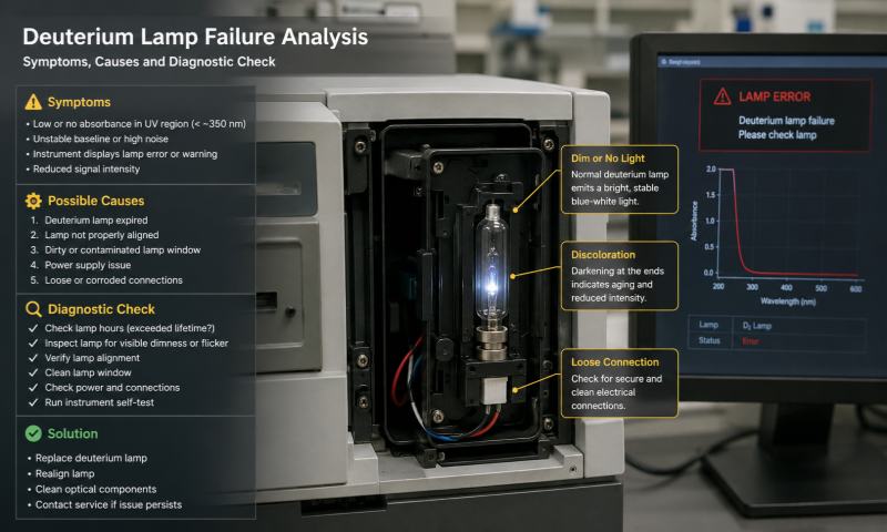 Failure Analysis and Service Life End Judgment of Deuterium Lamps in Analytical Instruments